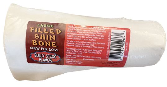 5-6 Inch Bully Stuffed White Shin Bone with UPC