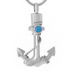 Stainless Steel Perfume Bottle Pendant Commemorative Pet Urn Necklace Boat Anchor Pendant