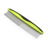 Dog Comb Removes Tangles and Knots Matted Fur - Grooming Tool with Stainless Steel Teeth and Non-Slip Grip