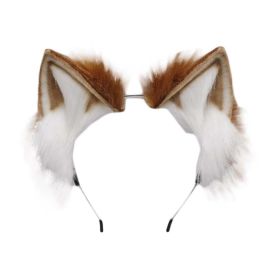 Brown Plush Cat Ears Hairband Cosplay Fluffy Dog Fox Animal Ears Headband Halloween Cosplay Party Costume Hair Hoop