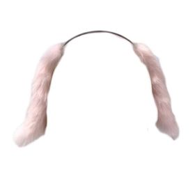 Pink Plush Lop Ear Rabbit Headband Fluffy Dogs Ears Hairhoop Halloween Costume Hairband