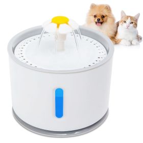 2.4L Automatic Dog Water Fountain Electric LED Dispenser Ultra Silent Auto Off