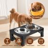 Raised Bowls with 6 Adjustable Heights Stainless Steel Elevated Dog Bowls Foldable Double Bowl