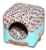 Touchdog Chirpin-Avery Convertible and Reversible Squared 2-in-1 Collapsible Doghouse Bed