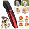 Pet Grooming Kit Rechargeable Cordless Dog Grooming Clippers Electric Trimmer Shaver Hair Cutter w/ 4 Guide