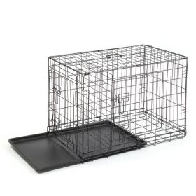 30" Pet Kennel Dog Folding Steel Crate Animal Playpen Wire Metal