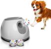 White Automatic Dog Ball Launcher Machine; Automatic Tennis Ball Thrower