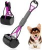 Portable Dog Pooper Scooper 23"; Pink Mini Plastic Durable Pooper Scooper Foldable