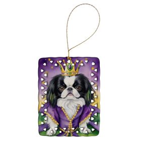 Japanese Chin King of Mardi Gras Porcelain Ornament Christmas Tree Hanging Decorations for Home Christmas Holiday, Rectangle, Gift, Multicolor