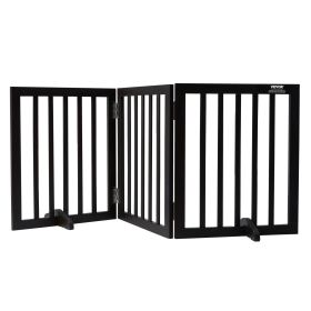 VEVOR Free Standing Dog Gate, 24" H x 60" W Freestanding Pet Gate, 3 Panels Foldable Dog Gate for Wide and Narrow Passageways