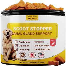 Scoot Stopper Soft Chews Fiber for Dogs Anal Gland and Digestion Support Pumpkin and Psyllium