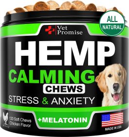 Hemp Calming Chews for Dogs with Anxiety and Stress Calming Treats 120 Treats