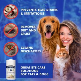 Pet Eye Wipes 100 Count Natural and Aromatherapy Medicated Removes Dirt Crust and Discharge