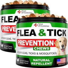 2 Pack Flea and Tick Prevention for Dogs Chewable for All Breeds Treats