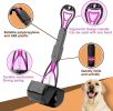 Portable Dog Pooper Scooper 23"; Pink Mini Plastic Durable Pooper Scooper Foldable