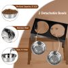 Raised Bowls with 6 Adjustable Heights Stainless Steel Elevated Dog Bowls Foldable Double Bowl