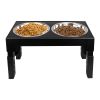 Raised Bowls with 6 Adjustable Heights Stainless Steel Elevated Dog Bowls Foldable Double Bowl