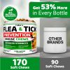 Flea and Tick Prevention for Dogs Chewables 170 Treats Natural Dog Flea and Tick Treatment