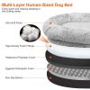 Human Size Dog Bed with Pillow Blanket 72.83x47.24x11.81in Bean Bag Washable Removable Flurry Plush Cover Large