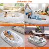 Human Size Dog Bed with Pillow Blanket 72.83x47.24x11.81in Bean Bag Washable Removable Flurry Plush Cover Large