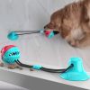 Pet Molar Bite Toy with Suction Cup Interactive Dog Rope Toys Rubber Ball Cleaning Teeth Treat