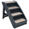 Folding 4-Step Dog Stairs Dark Gray