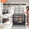 Heavy Duty Dog Crate,3-Door Kennel lockable Wheels and Removable