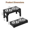 Raised Bowls with 6 Adjustable Heights Stainless Steel Elevated Dog Bowls Foldable Double Bowl