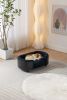 Scandinavian style Elevated Dog Bed Sofa, Solid Wood legs and Black Bent Wood Back, Cashmere Cushion