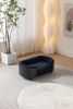 Scandinavian style Elevated Dog Bed Sofa, Solid Wood legs and Black Bent Wood Back, Cashmere Cushion