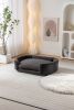 Scandinavian Elevated Dog Bed Sofa with Solid Wood legs and Black Bent Wood Back