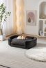 Scandinavian Elevated Dog Bed Sofa with Solid Wood legs and Black Bent Wood Back