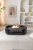 Scandinavian Elevated Dog Bed Sofa with Solid Wood legs and Black Bent Wood Back