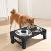 Raised Bowls with 6 Adjustable Heights Stainless Steel Elevated Dog Bowls Foldable Double Bowl