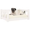 Dog Bed White 25.8"x19.9"x11" Solid Wood Pine