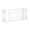 Freestanding Wooden Pet Fence for Stairs, Doorways and Hallways, White