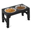 Raised Bowls with 6 Adjustable Heights Stainless Steel Elevated Dog Bowls Foldable Double Bowl