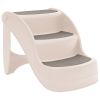 Folding 3-Step Dog Stairs Cream 19.7"x15"x15" Plastic