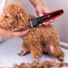 Pet Grooming Kit Rechargeable Cordless Dog Grooming Clippers Electric Trimmer Shaver Hair Cutter w/ 4 Guide