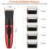 Pet Grooming Kit Rechargeable Cordless Dog Grooming Clippers Electric Trimmer Shaver Hair Cutter w/ 4 Guide