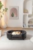 Scandinavian style Elevated Dog Bed Solid Wood legs and Black Bent Wood Back, Cashmere Cushion