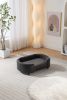 Scandinavian style Elevated Dog Bed Solid Wood legs and Black Bent Wood Back, Cashmere Cushion