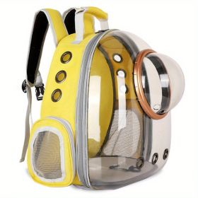 Pet Carrier Backpack, Space Capsule Bubble, Waterproof Outdoor Use (Color: Yellow)