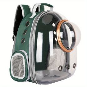 Pet Carrier Backpack, Space Capsule Bubble, Waterproof Outdoor Use (Color: Green)