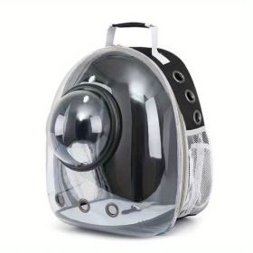 Pet Carrier Backpack, Space Capsule Bubble, Waterproof Outdoor Use (Color: Black)