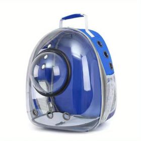 Pet Carrier Backpack, Space Capsule Bubble, Waterproof Outdoor Use (Color: Blue)