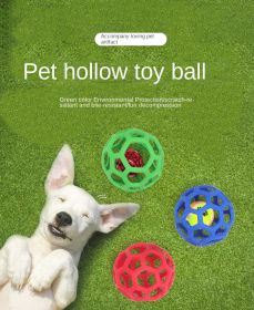 Dog toy hollow ball bite-resistant elastic rubber ball bell pet toy (colour: Blue, size: Hollow ball (with tennis ball))