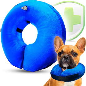 Inflatable Pet Collar, Anti-bite Protective Circle Collar for Small Large Dogs (Color: Blue, size: S)