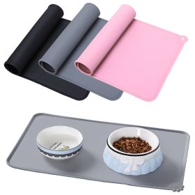 Silicone Dog Bowl Mat Feeding Drinking Mat Easy Washing Placemat (Color: Black)