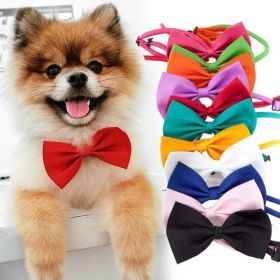 Dog Necklace Adjustable Strap, Collar Pet Bow Tie (Color: Purple)